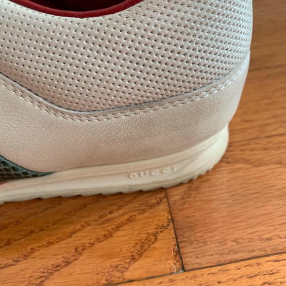 Gucci White Red And Sneak Leather Sneakers  S:7,5. - Picture 3 of 7